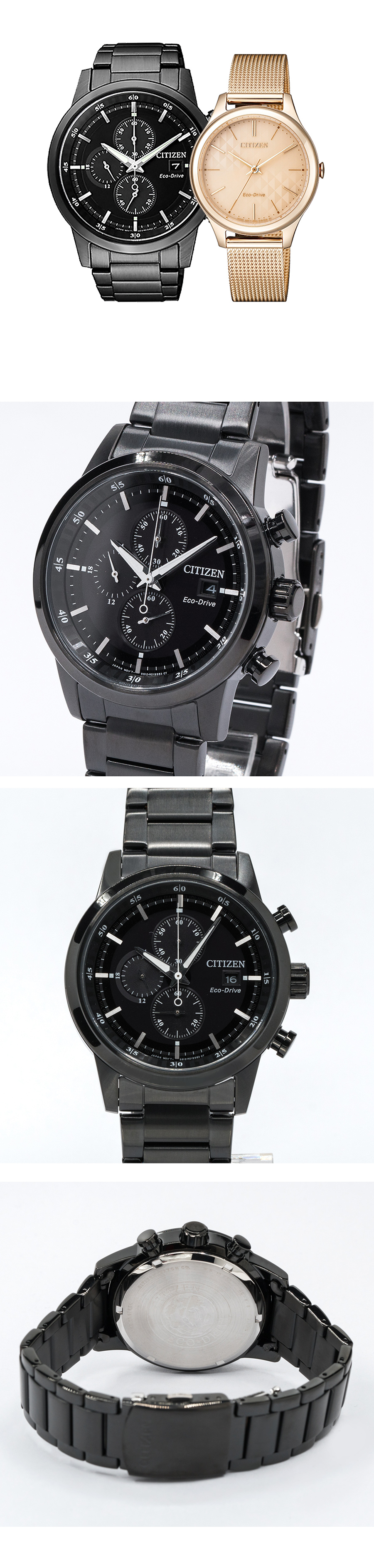 CITIZEN Eco-Drive 霸氣魅力光動能情侶腕錶 CA0615-59E+EM0503-83X 熱賣中!