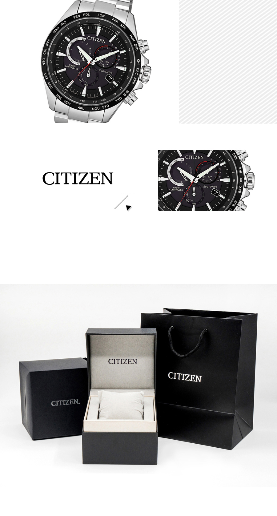 CITIZEN 星辰 Eco-Drive 浩瀚時刻光動能電波對時腕錶/銀 CB5838-85E 熱賣中!